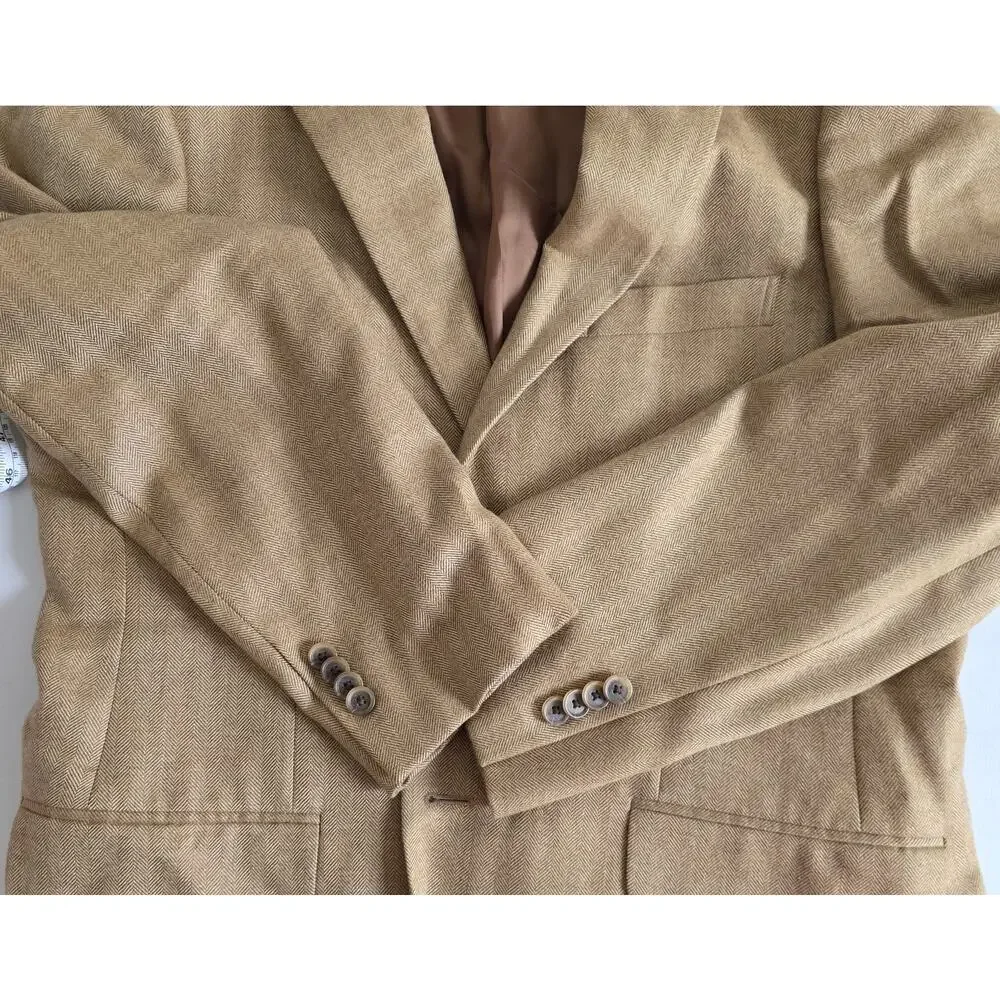 John W Nordstrom Signature 100% Cashmere Sport Coat Blazer Loro Piana Camel 40R